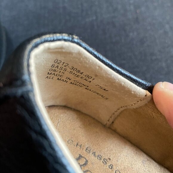 BASS-SHEENA BLACK LEATHER WOMEN SLIP ON WEDGE NURSING SHOES - Picture 8 of 9